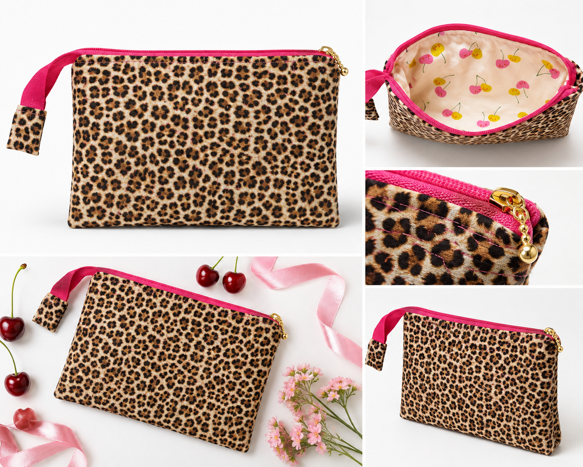Cherry Bomb Leopard Zipper Pouch 🍒